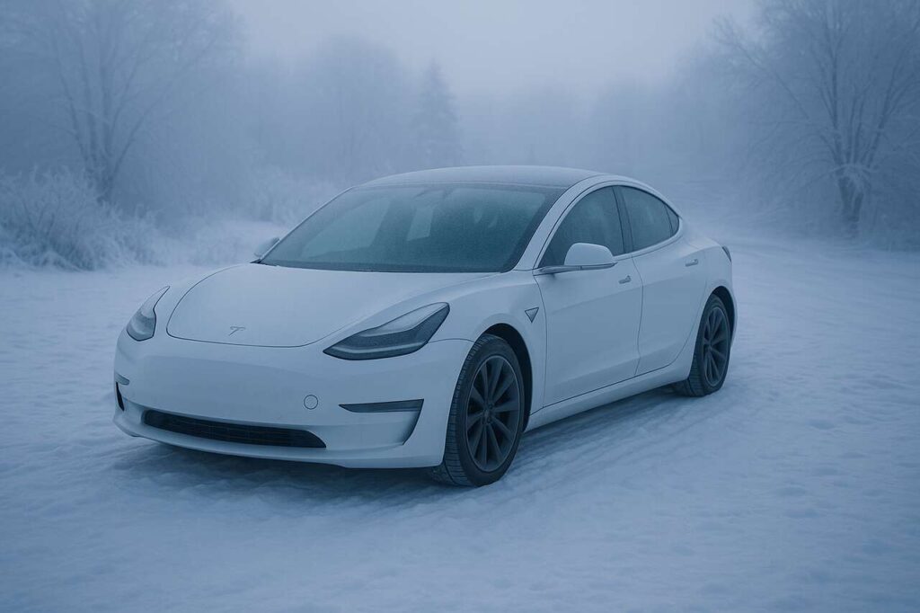 Tesla Model 3 : quelle capacité de batterie lui reste-t-il après être restée allumée 12 heures par -28°C ?